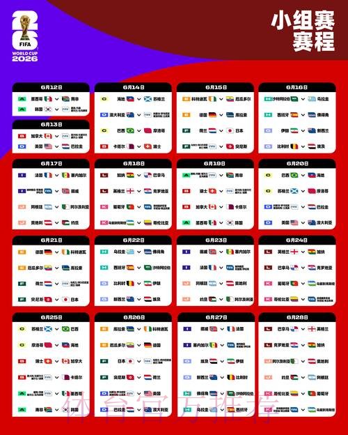 2026世界杯赛程完整版比赛时间表免费观看